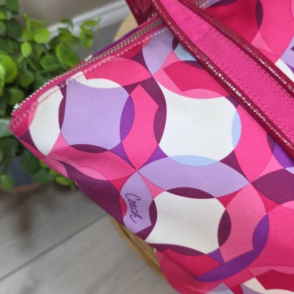 Coach Poppy Kaleidoscope Glam Tote | Pink Purple Y2K Shoulder Bag | Style M0985-